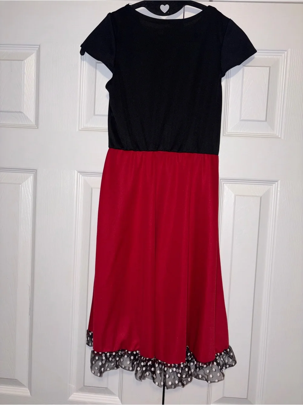 California Costume Collections Poodle Skirt Dress Polka Dot Trim Black Red L